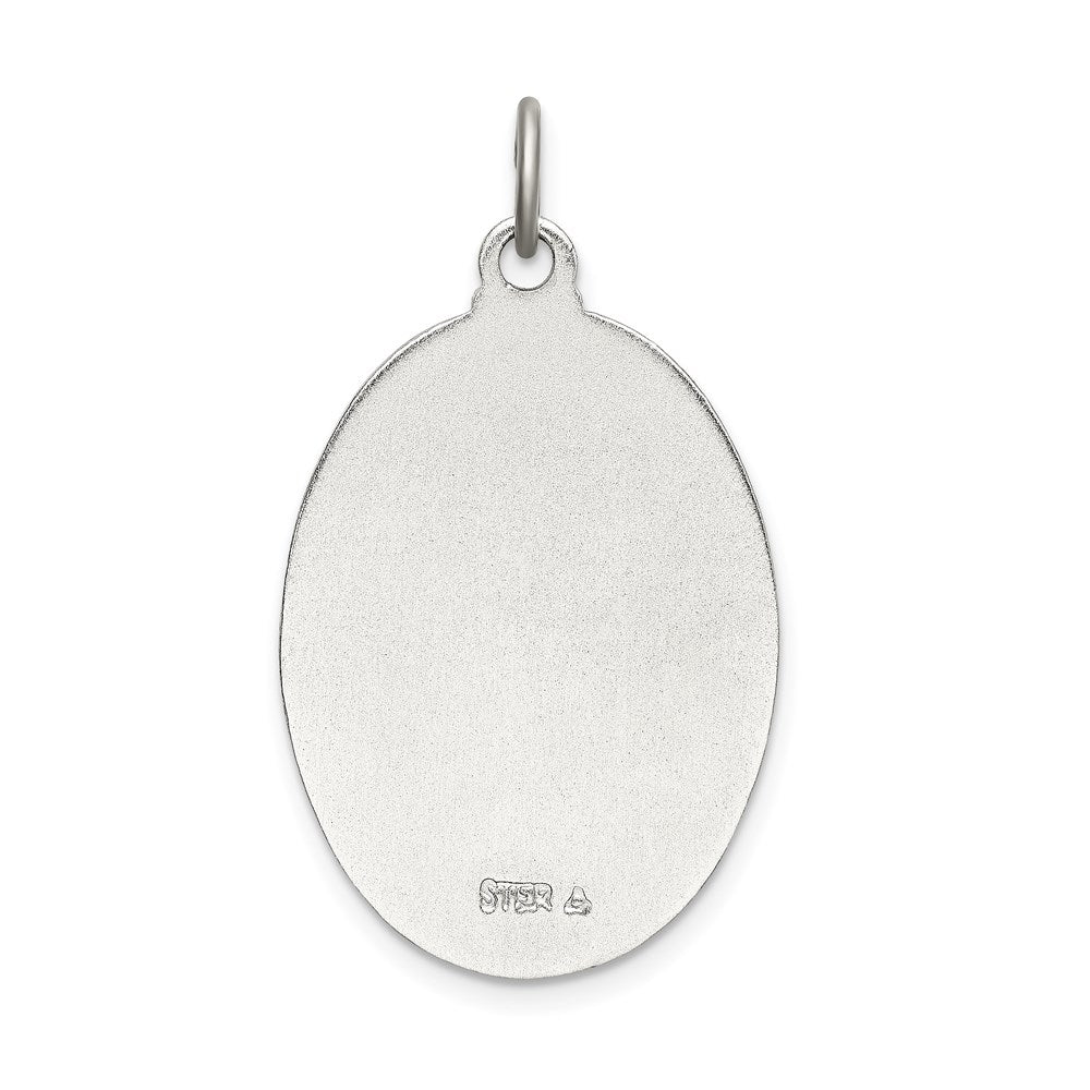 Alternate view of the Sterling Silver & Enamel Oval St Christopher Medal Pendant, 20 x 35mm by The Black Bow Jewelry Co.