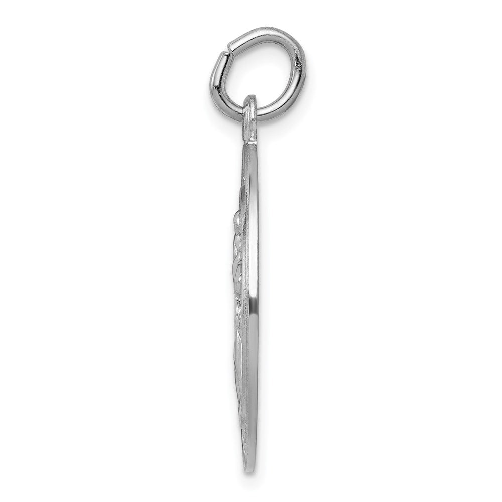 Alternate view of the Sterling Silver Rhodium-Plated Saint Christopher Medal Pendant, 21mm by The Black Bow Jewelry Co.