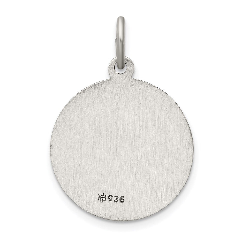 Alternate view of the Sterling Silver Round St. Christopher Medal Pendant, 18mm (11/16 Inch) by The Black Bow Jewelry Co.
