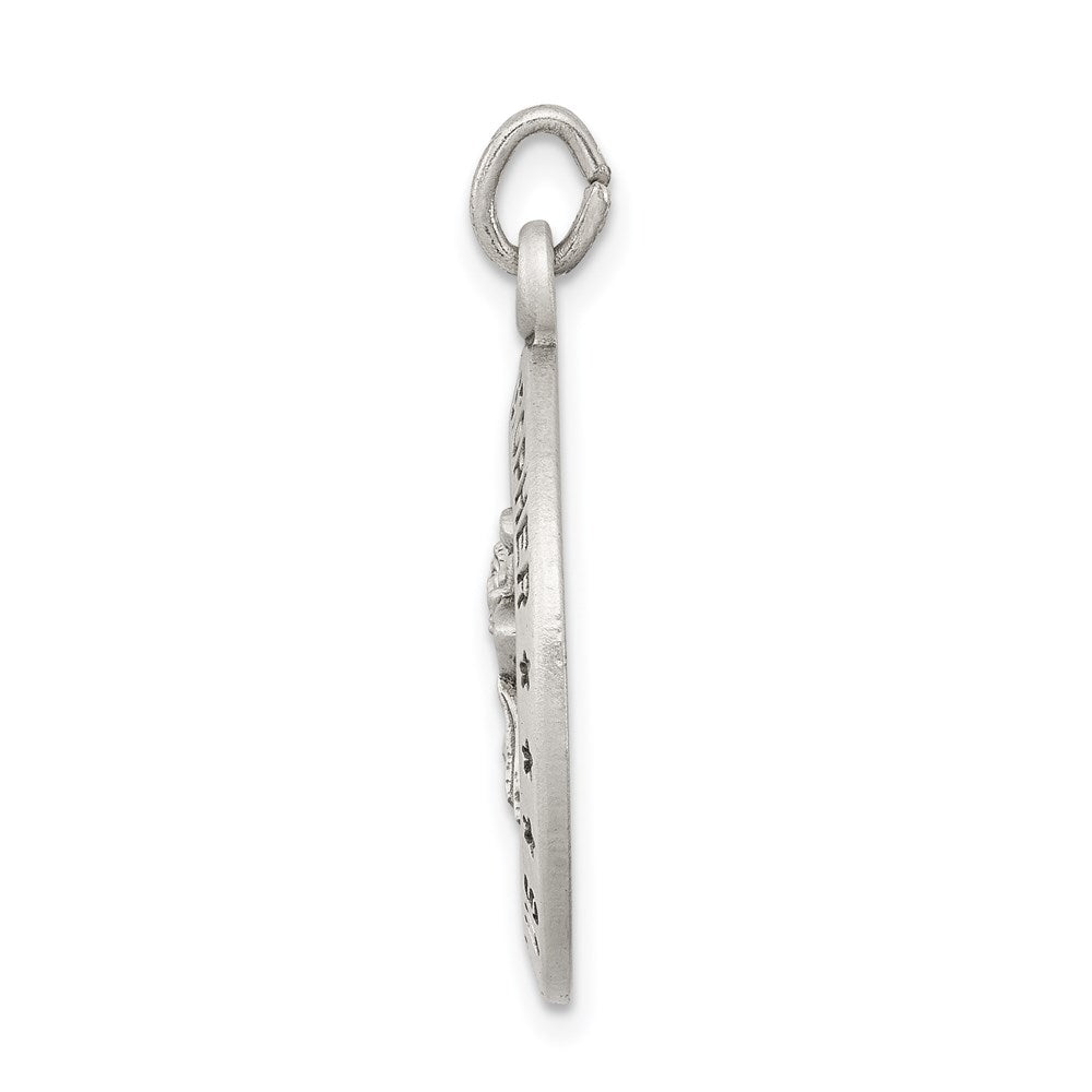 Alternate view of the Sterling Silver Round St. Christopher Medal Pendant, 20mm (3/4 Inch) by The Black Bow Jewelry Co.