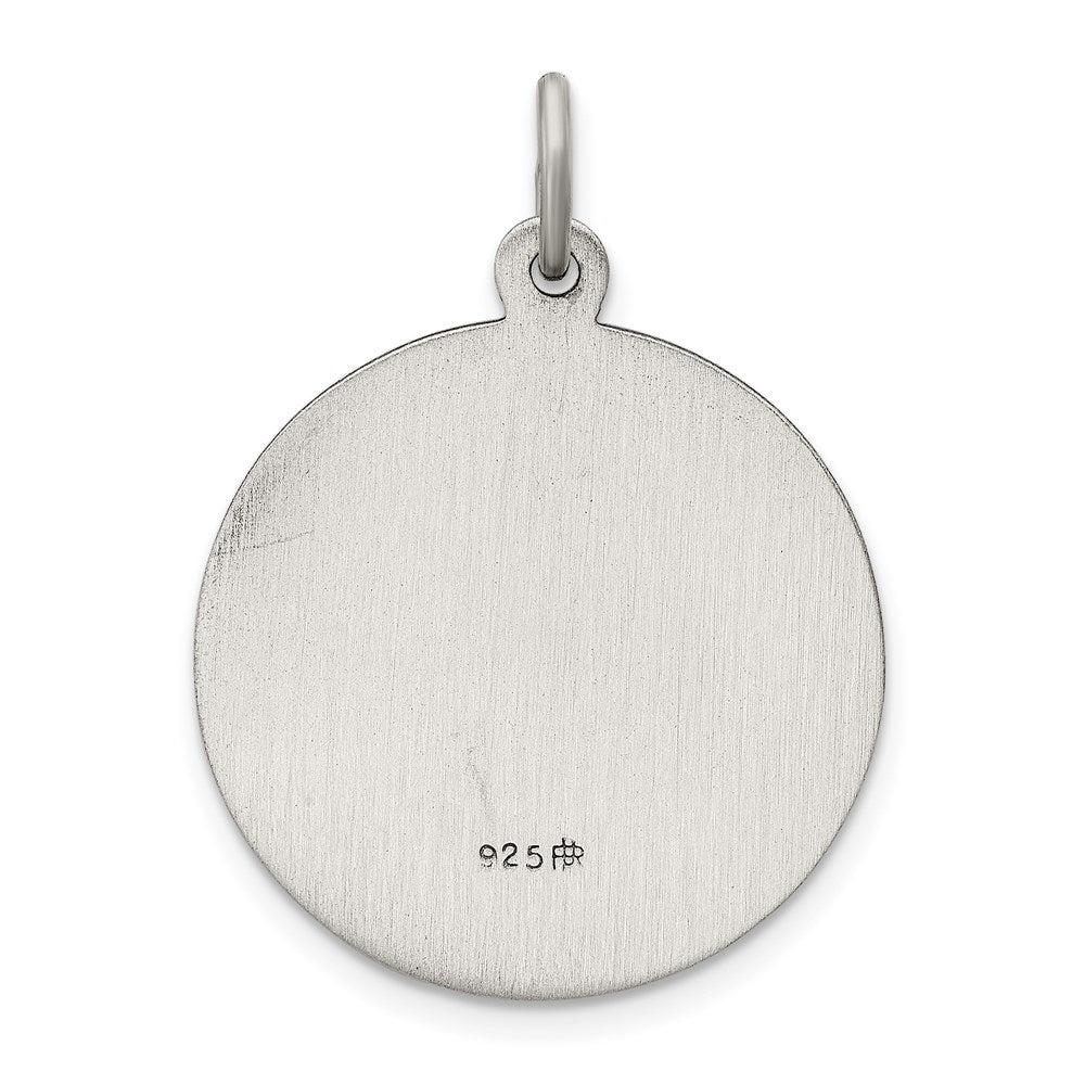 Alternate view of the Sterling Silver Round St. Christopher Medal Pendant, 22mm (7/8 Inch) by The Black Bow Jewelry Co.