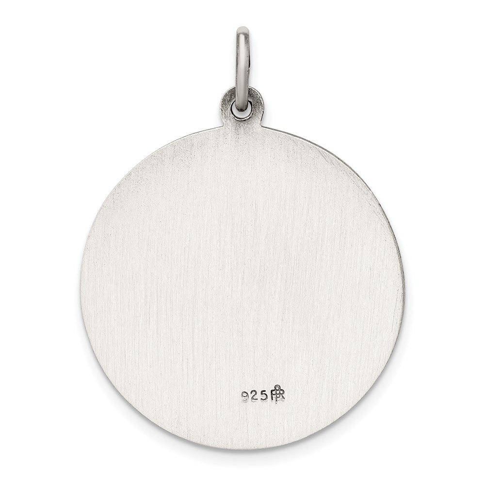 Alternate view of the Sterling Silver Round St. Christopher Medal Pendant, 25mm (1 Inch) by The Black Bow Jewelry Co.