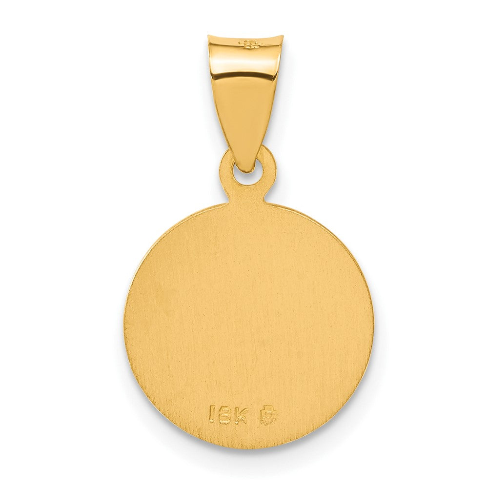 Alternate view of the 18k Yellow Gold Small St. Christopher Medal Pendant, 13mm (1/2 Inch) by The Black Bow Jewelry Co.