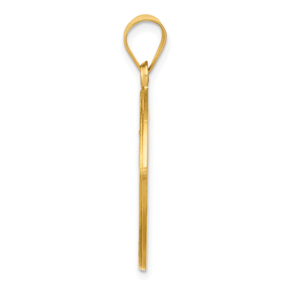 Alternate view of the 18k Yellow Gold Round St Christopher Medal Pendant, 21mm (13/16 Inch) by The Black Bow Jewelry Co.