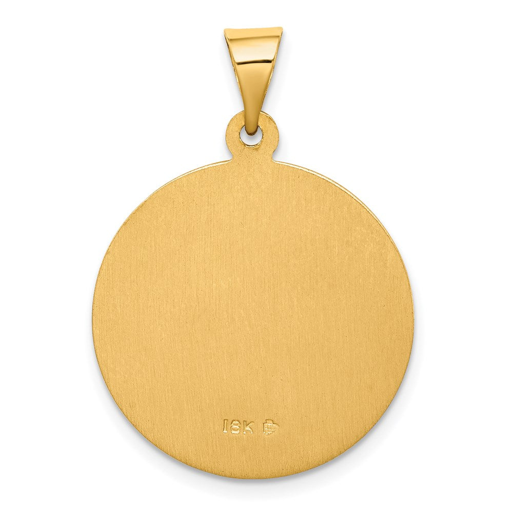 Alternate view of the 18k Yellow Gold Round St Christopher Medal Pendant, 21mm (13/16 Inch) by The Black Bow Jewelry Co.