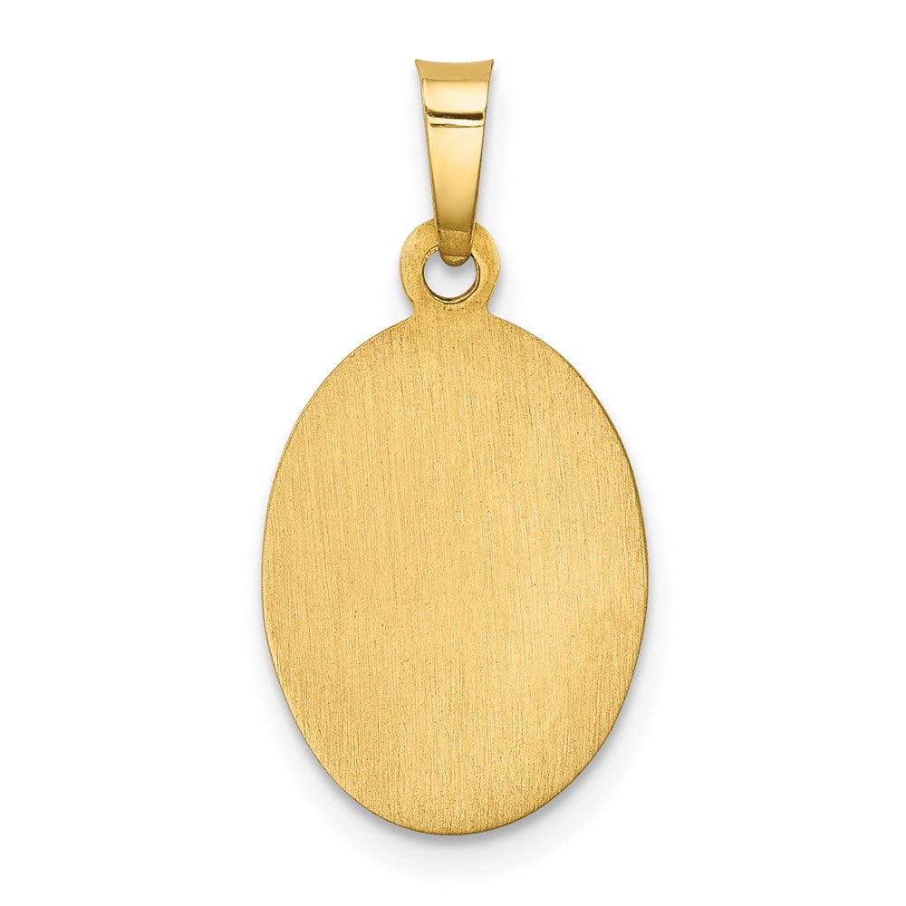 Alternate view of the 14k Yellow Gold Hollow Saint Christopher Medal Pendant, 11 x 22mm by The Black Bow Jewelry Co.
