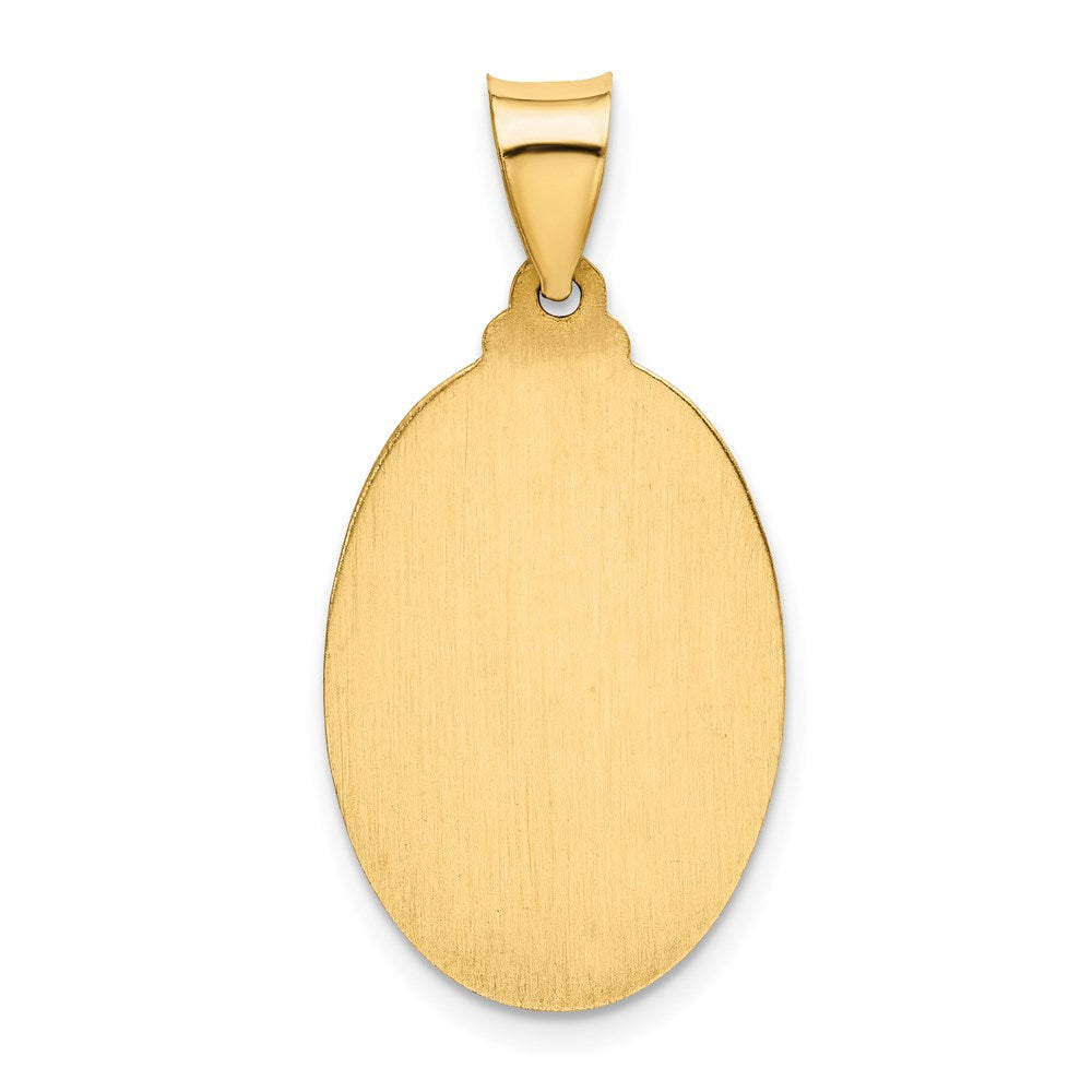 Alternate view of the 14k Yellow Gold Hollow Oval St. Christopher Medal Pendant, 15 x 31mm by The Black Bow Jewelry Co.