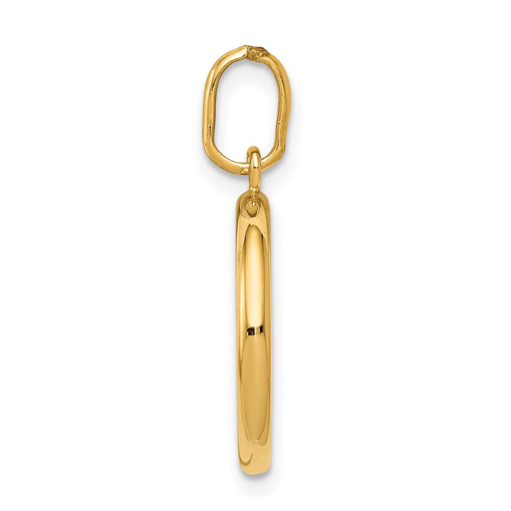 Alternate view of the 14k Yellow Gold Round St Christopher Medal Charm or Pendant, 15mm by The Black Bow Jewelry Co.