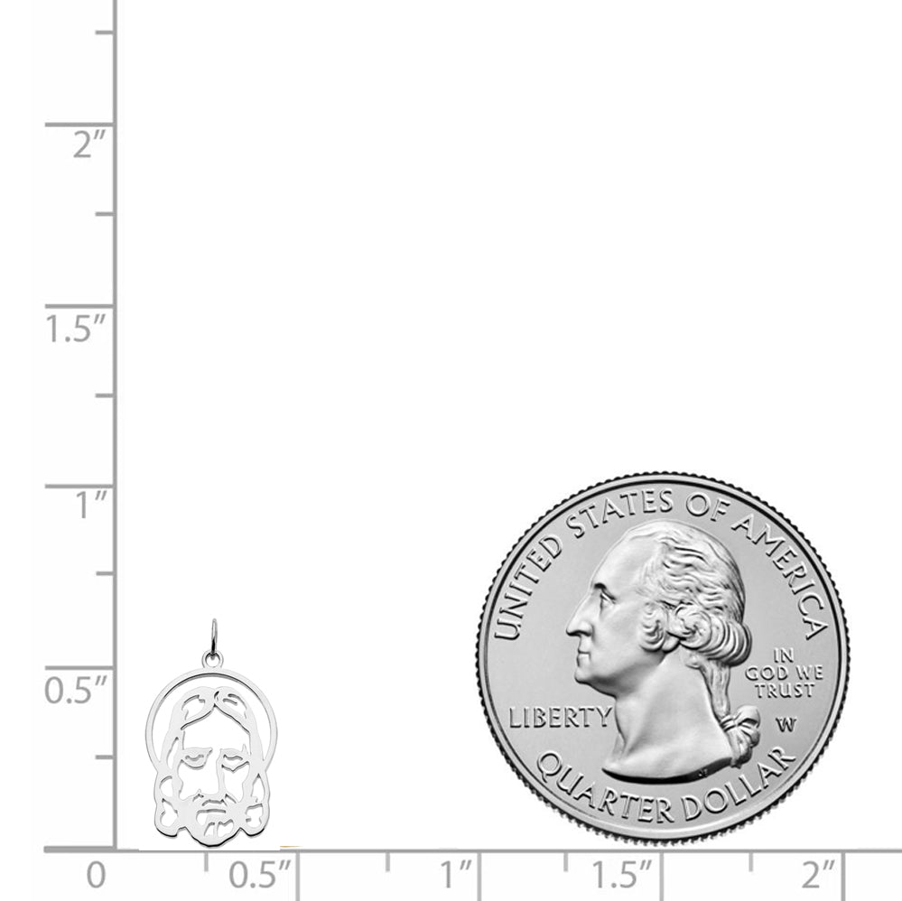 Alternate view of the Face of Jesus Small Silhouette Pendant - 14mm x 9mm by The Black Bow Jewelry Co.