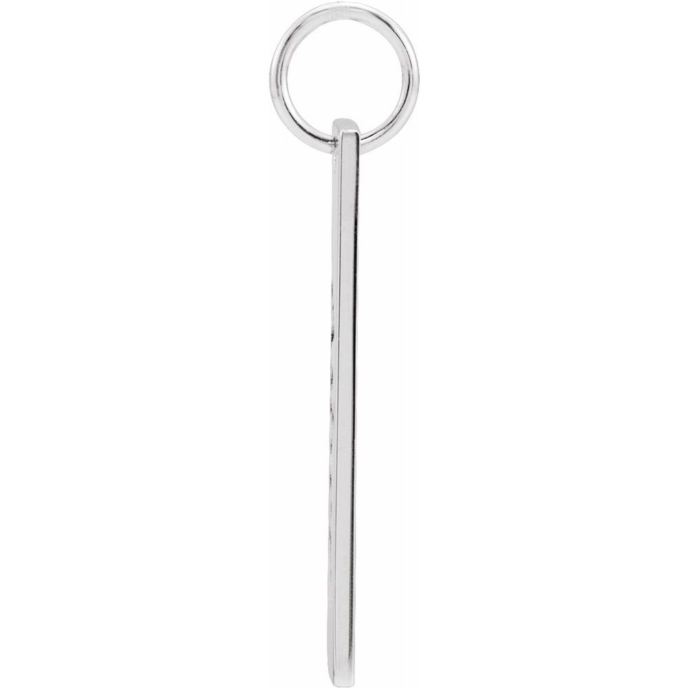 Alternate view of the 14k White Gold Vertical Bar Pendant, 5 x 20mm by The Black Bow Jewelry Co.