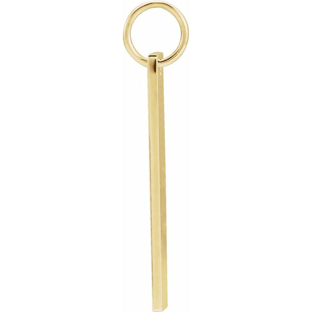 Alternate view of the 14k Yellow Gold Vertical Bar Pendant, 5 x 20mm by The Black Bow Jewelry Co.