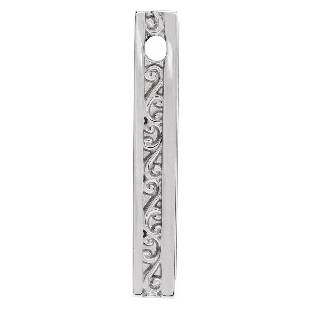Alternate view of the 14k White Gold Brushed Vertical Bar Slide Pendant, 5 x 25mm by The Black Bow Jewelry Co.