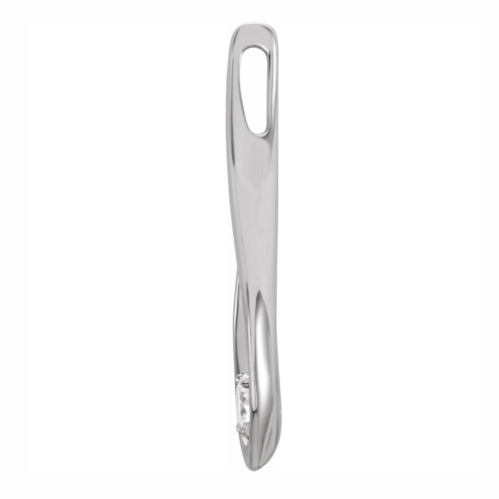 Alternate view of the 14k Yellow or White Gold 1/10 Ctw Diamond Freeform Pendant, 8 x 21mm by The Black Bow Jewelry Co.