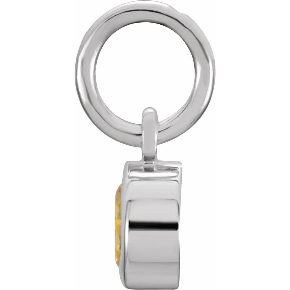 Alternate view of the 14k White Gold 4mm Imitation Citrine Charm or Pendant Enhancer by The Black Bow Jewelry Co.