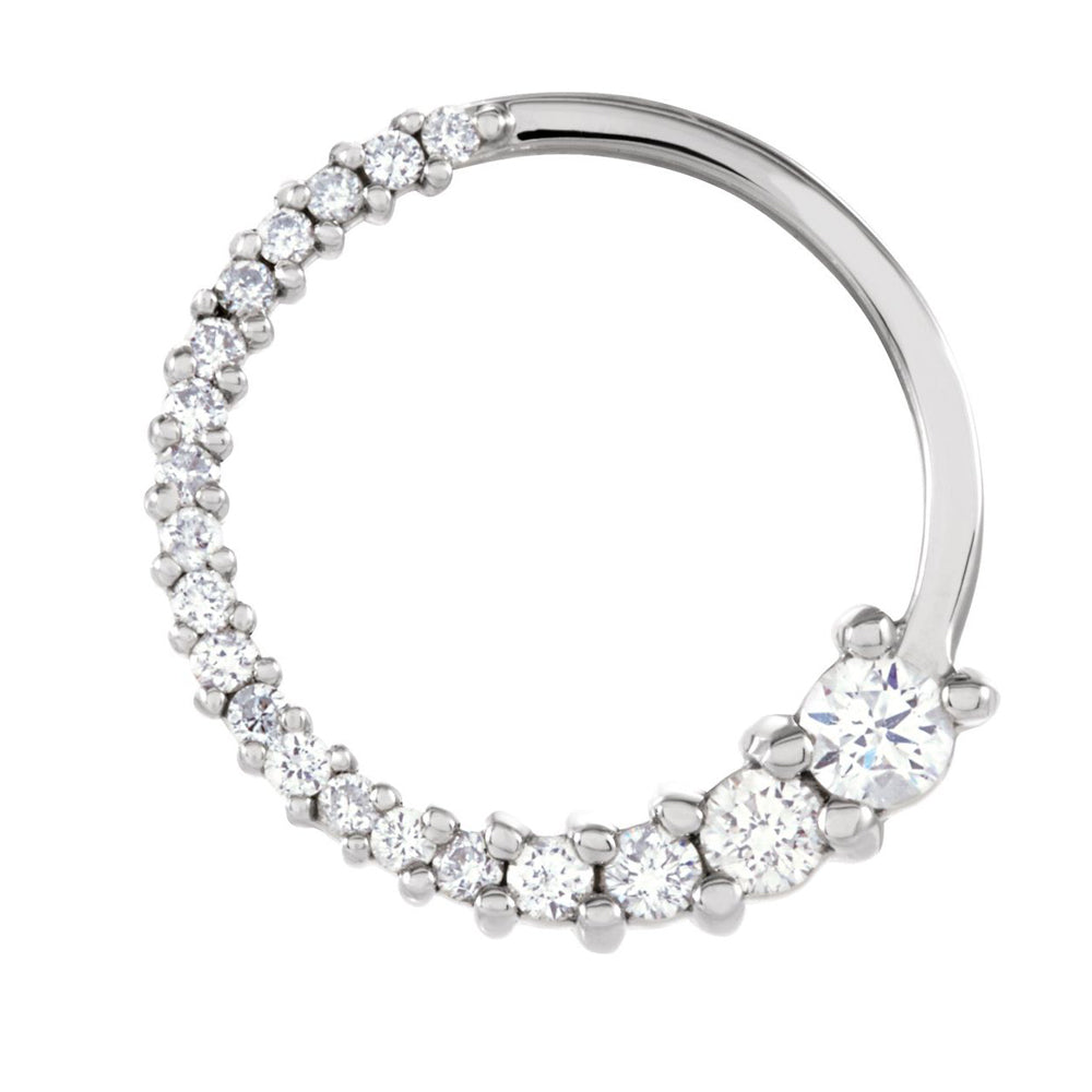 14k White Gold 1/5 Ctw Diamond Circle Journey Pendant, 15mm, Item P28010-15 by The Black Bow Jewelry Co.