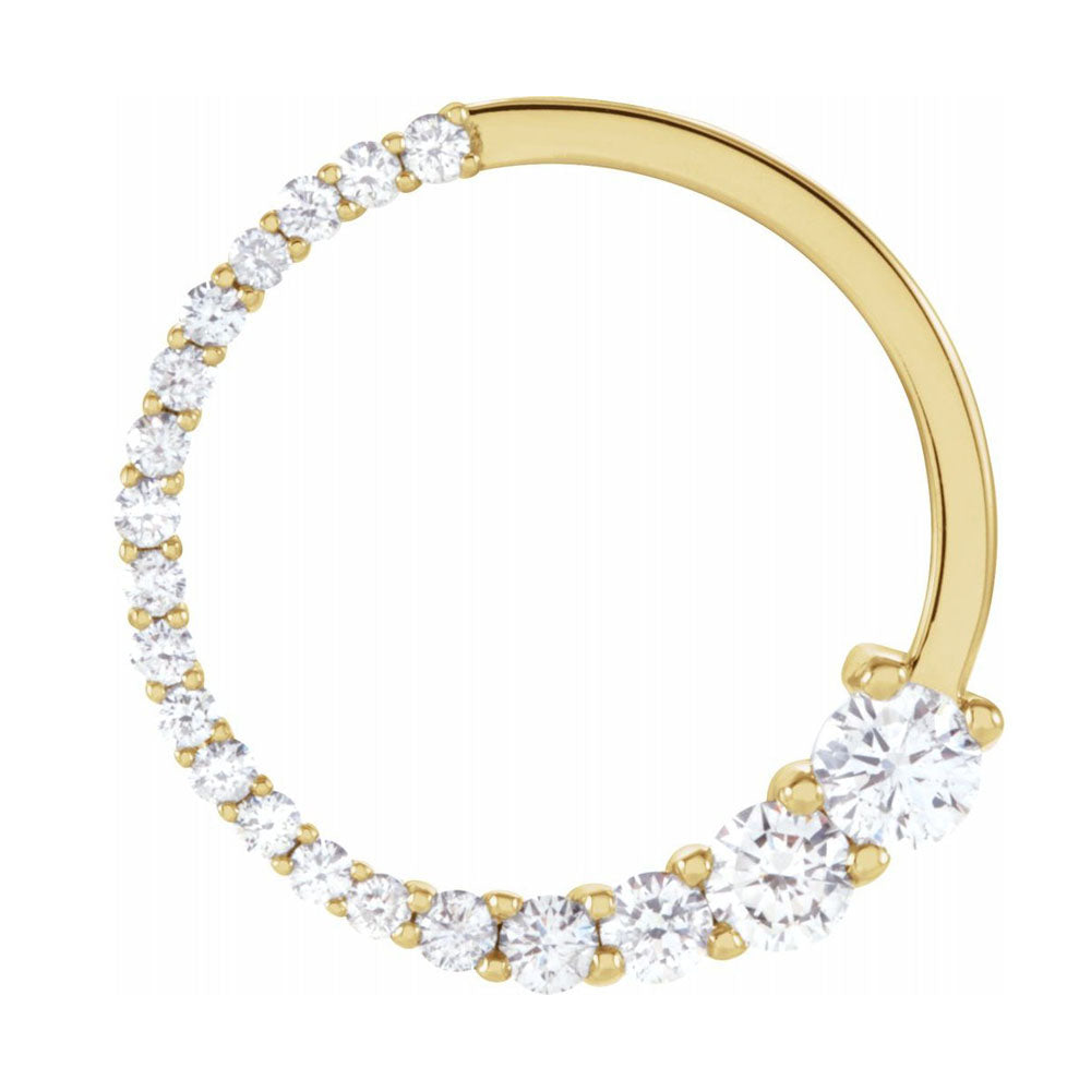 14k Yellow Gold 1/5 Ctw Diamond Circle Journey Pendant, 15mm, Item P28011-15 by The Black Bow Jewelry Co.