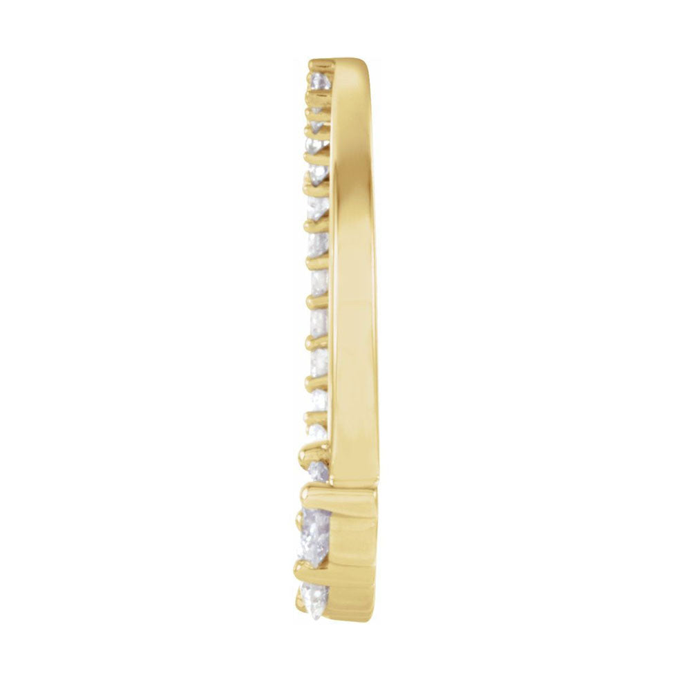 Alternate view of the 14k Yellow Gold 1/5 Ctw Diamond Circle Journey Pendant, 15mm by The Black Bow Jewelry Co.