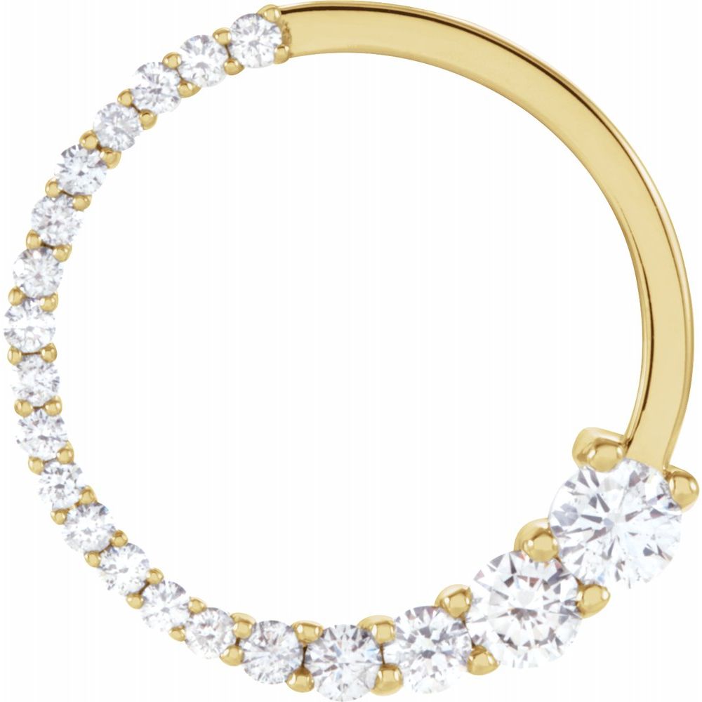 14k Yellow Gold 1/2 Ctw Diamond Circle Journey Pendant, 19mm, Item P28011-19 by The Black Bow Jewelry Co.