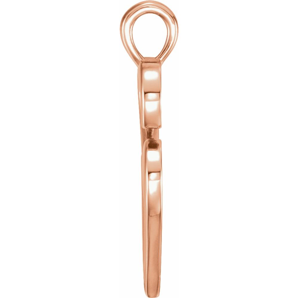 Alternate view of the 14k Rose Gold Double Heart Pendant, 13 x 25mm by The Black Bow Jewelry Co.