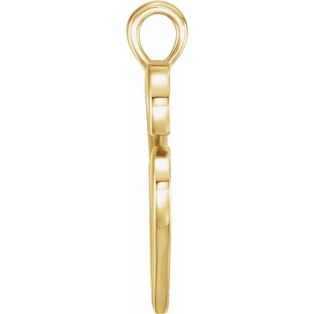 Alternate view of the 14k Yellow Gold Double Heart Pendant, 13 x 25mm by The Black Bow Jewelry Co.