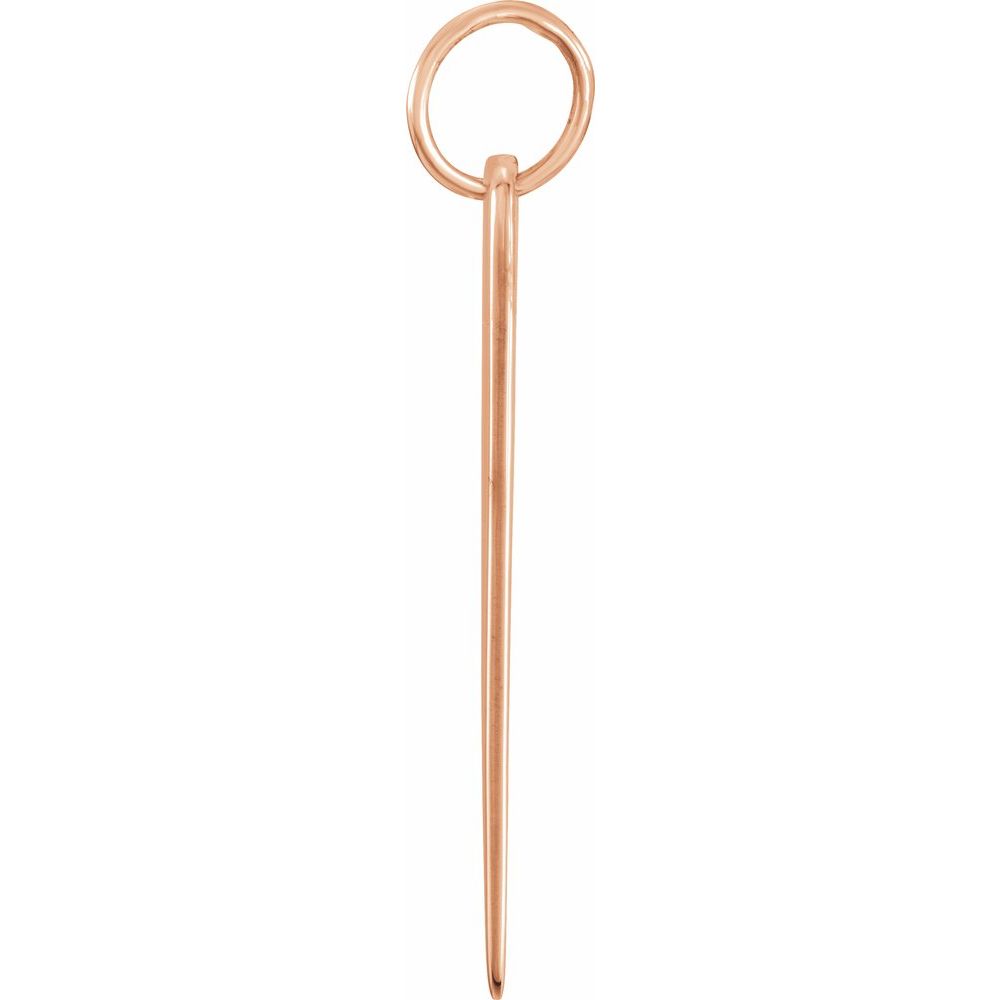 Alternate view of the 14k Rose Gold Inverted Isosceles Triangle Pendant, 7x24mm by The Black Bow Jewelry Co.