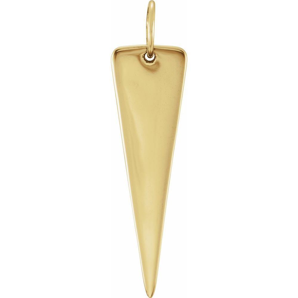 Alternate view of the 14k White, Yellow or Rose Gold Inverted Triangle Pendant, 7x24mm by The Black Bow Jewelry Co.