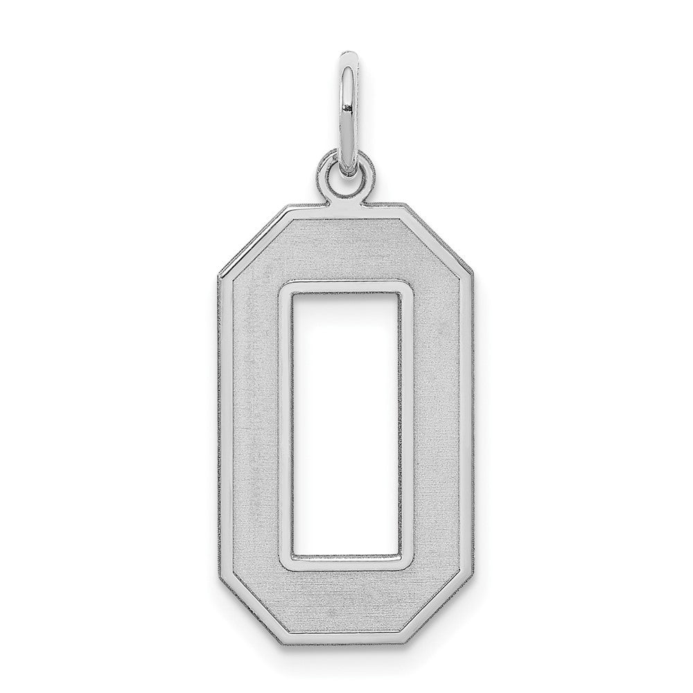 Sterling Silver, Jersey Collection, Large Number 0 Pendant, Item P28014-0 by The Black Bow Jewelry Co.