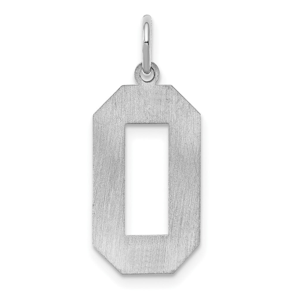 Alternate view of the Sterling Silver, Jersey Collection, Large Number 0 Pendant by The Black Bow Jewelry Co.