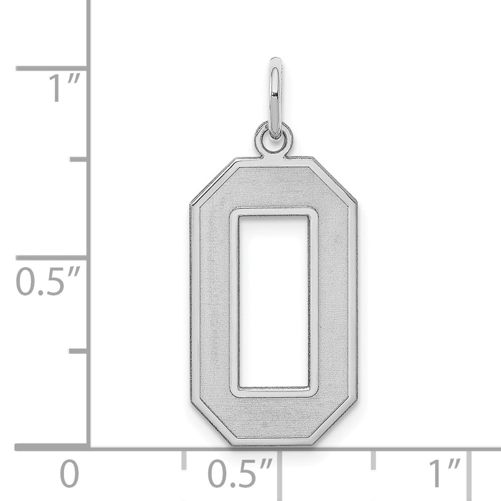 Alternate view of the Sterling Silver, Jersey Collection, Large Number 0 Pendant by The Black Bow Jewelry Co.