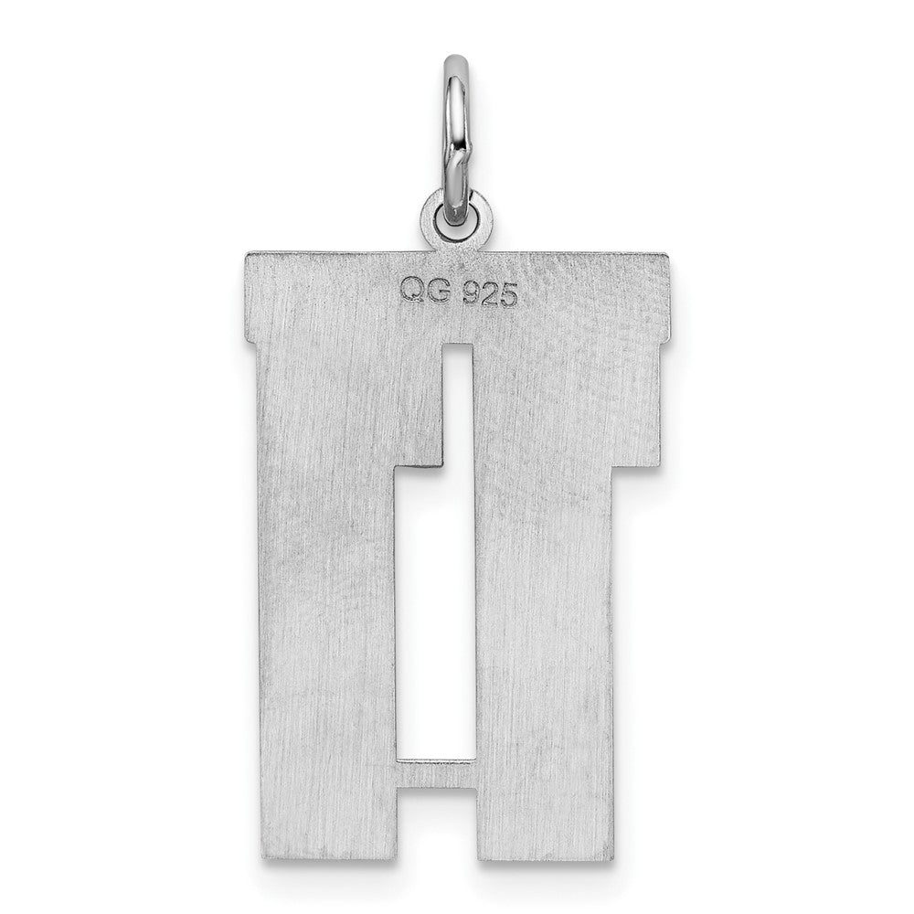 Alternate view of the Sterling Silver, Jersey Collection, Large Number 11 Pendant by The Black Bow Jewelry Co.