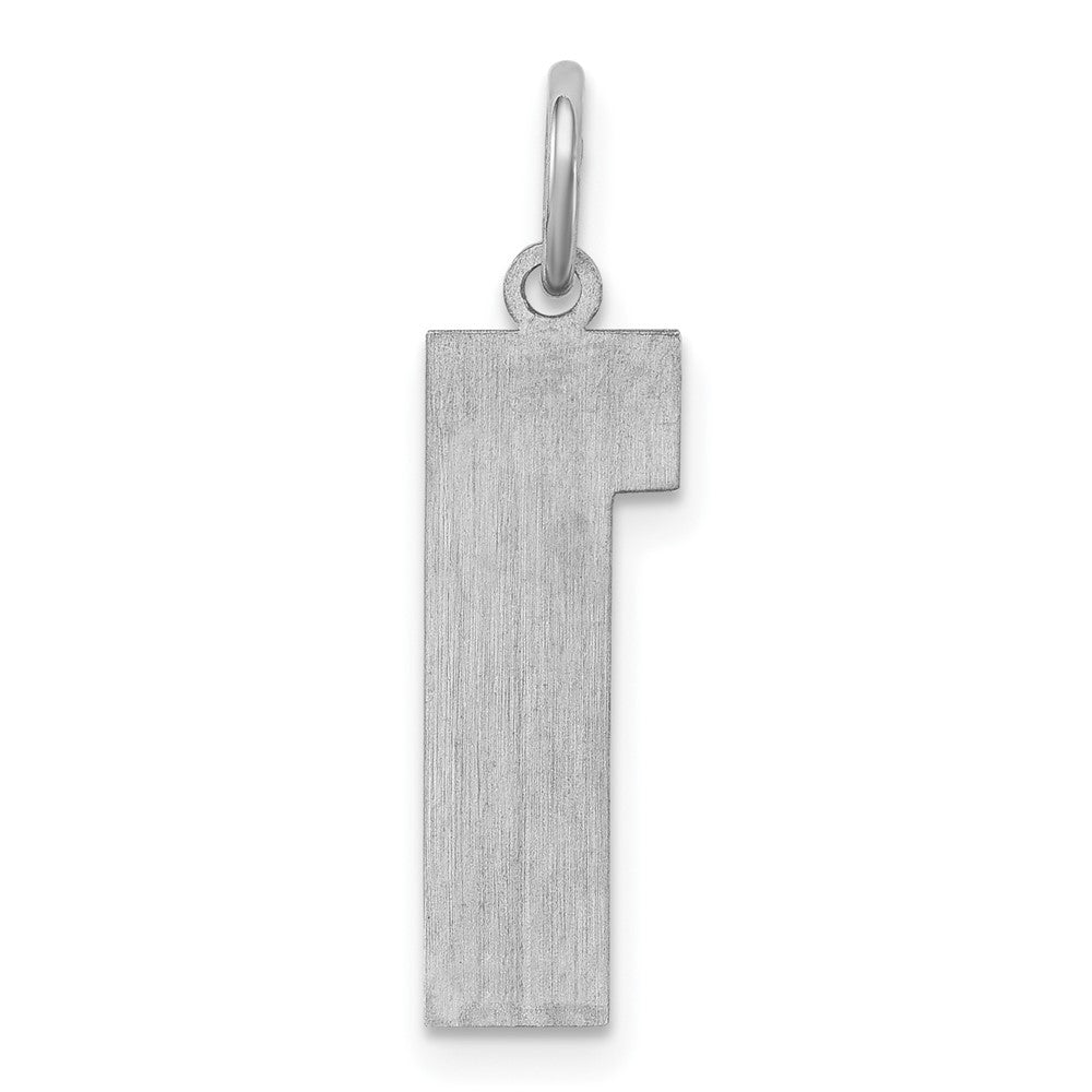 Alternate view of the Sterling Silver, Jersey Collection, Large Number 1 Pendant by The Black Bow Jewelry Co.