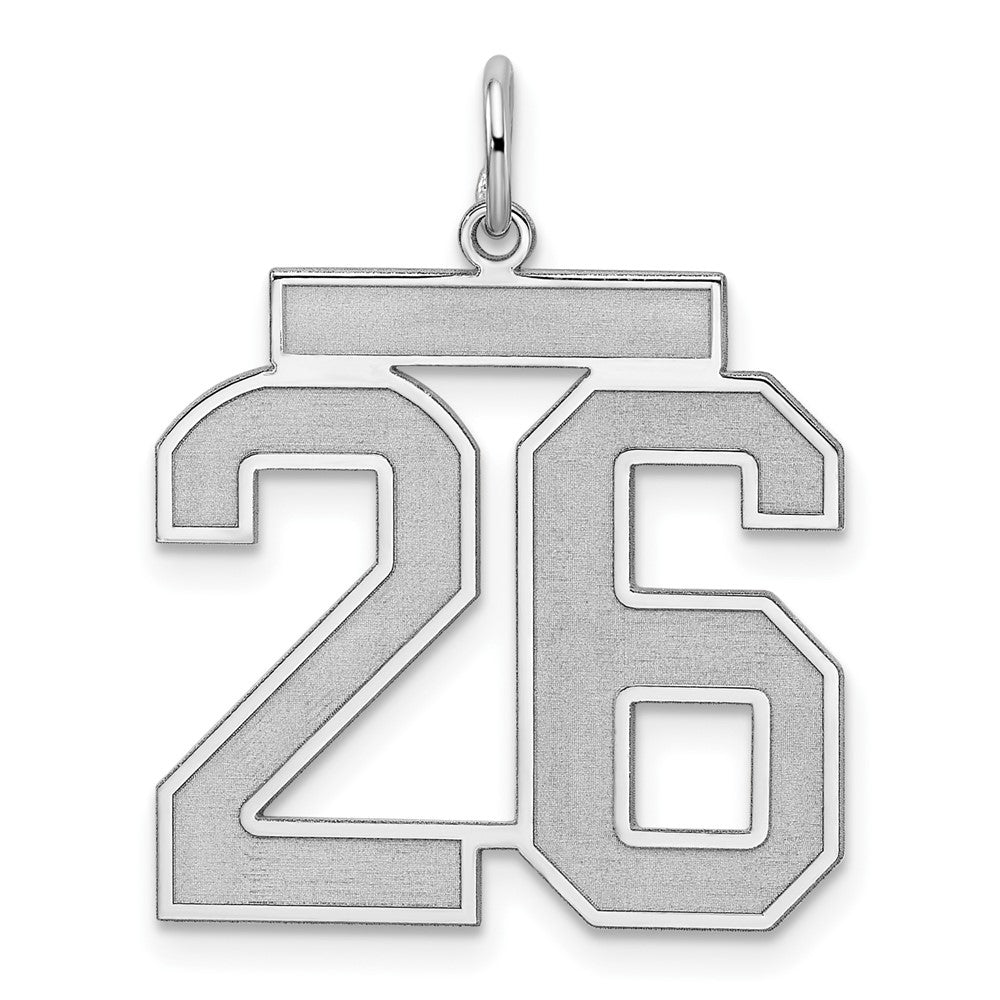 Sterling Silver, Jersey Collection, Large Number 26 Pendant, Item P28014-26 by The Black Bow Jewelry Co.