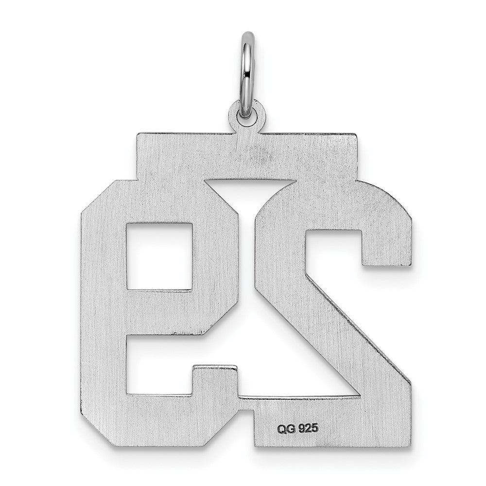 Alternate view of the Sterling Silver, Jersey Collection, Large Number 29 Pendant by The Black Bow Jewelry Co.