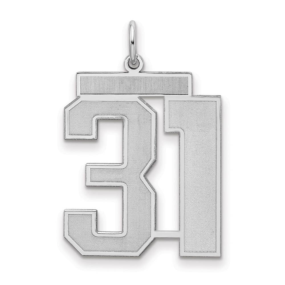 Sterling Silver, Jersey Collection, Large Number 31 Pendant, Item P28014-31 by The Black Bow Jewelry Co.