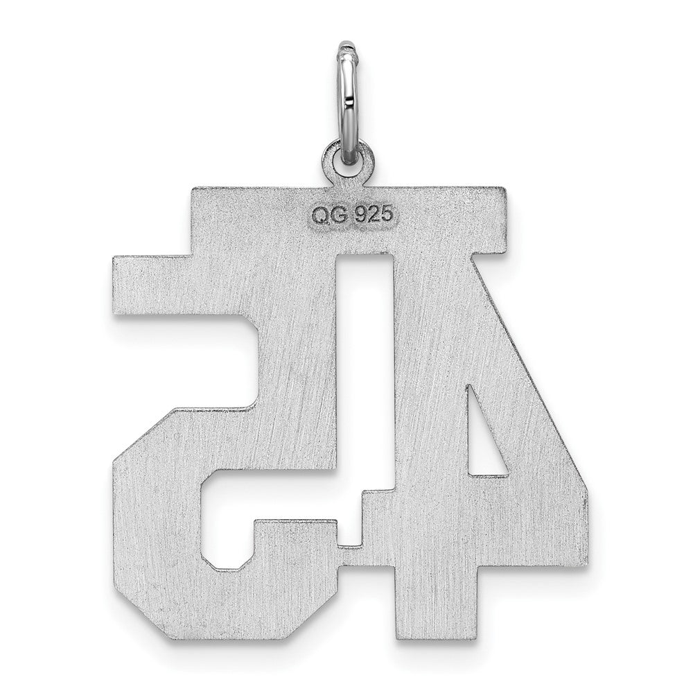 Alternate view of the Sterling Silver, Jersey Collection, Large Number 45 Pendant by The Black Bow Jewelry Co.