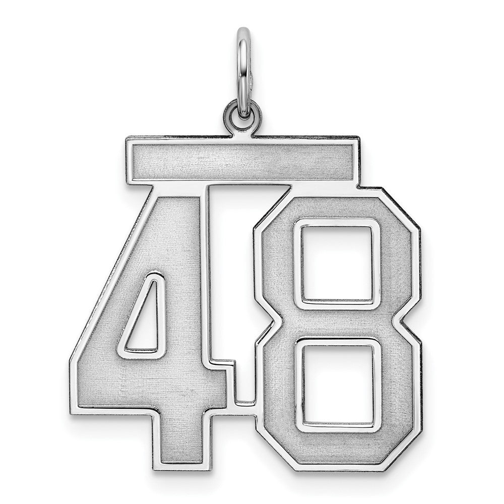 Sterling Silver, Jersey Collection, Large Number 48 Pendant, Item P28014-48 by The Black Bow Jewelry Co.