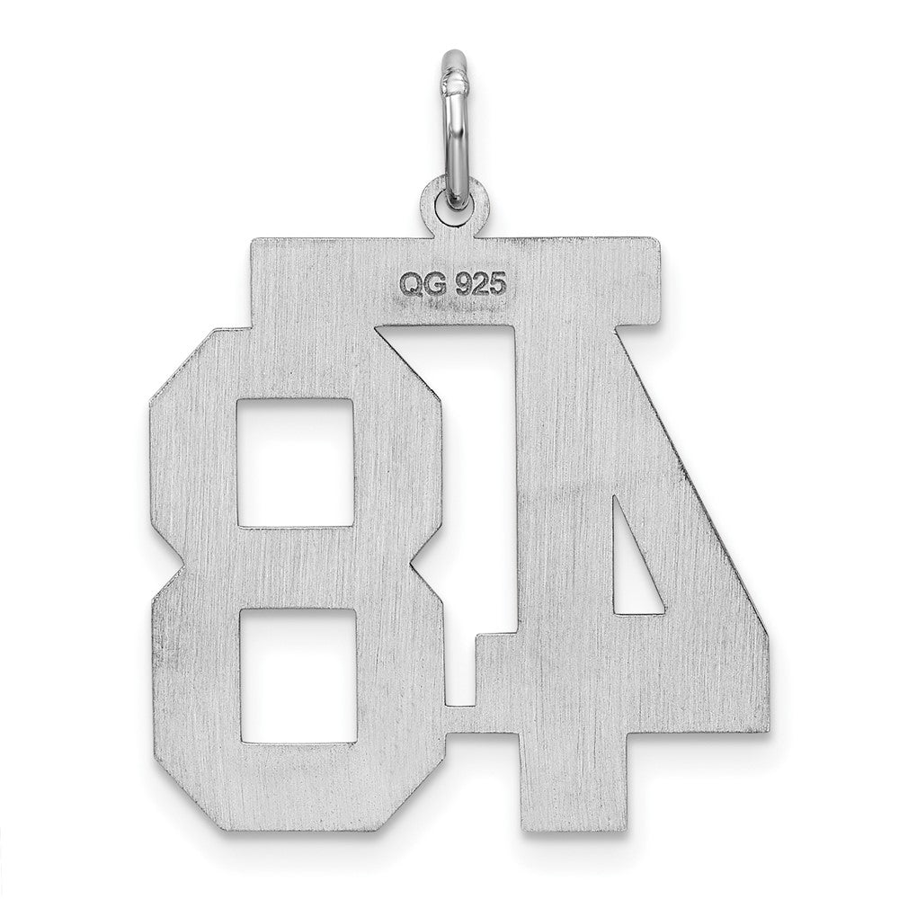 Alternate view of the Sterling Silver, Jersey Collection, Large Number 48 Pendant by The Black Bow Jewelry Co.