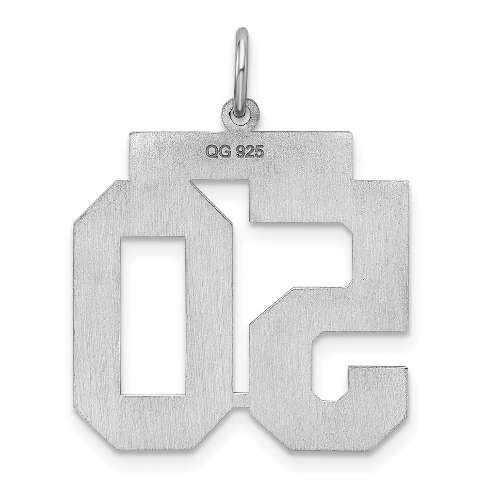 Alternate view of the Sterling Silver, Jersey Collection, Large Number 50 Pendant by The Black Bow Jewelry Co.