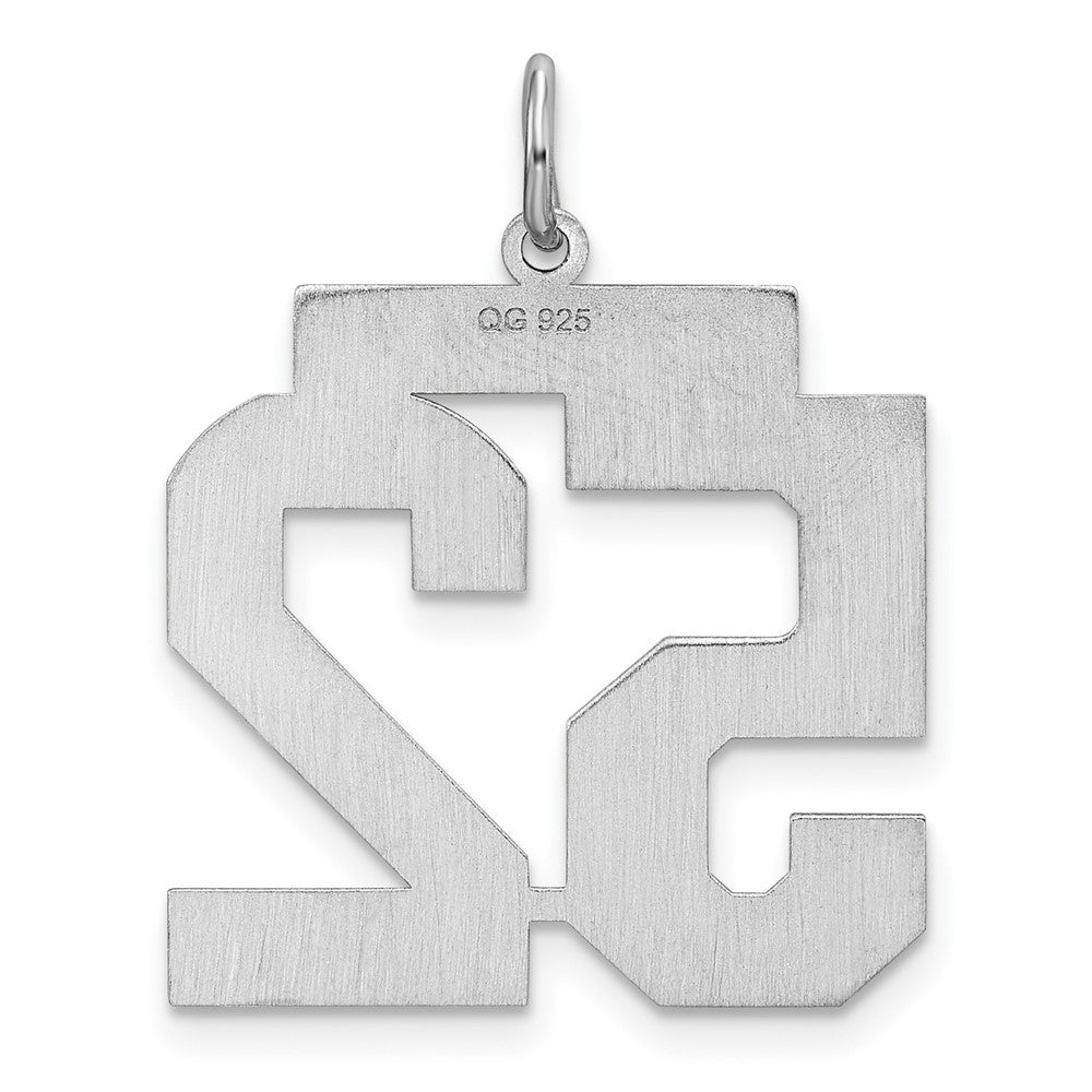 Alternate view of the Sterling Silver, Jersey Collection, Large Number 52 Pendant by The Black Bow Jewelry Co.