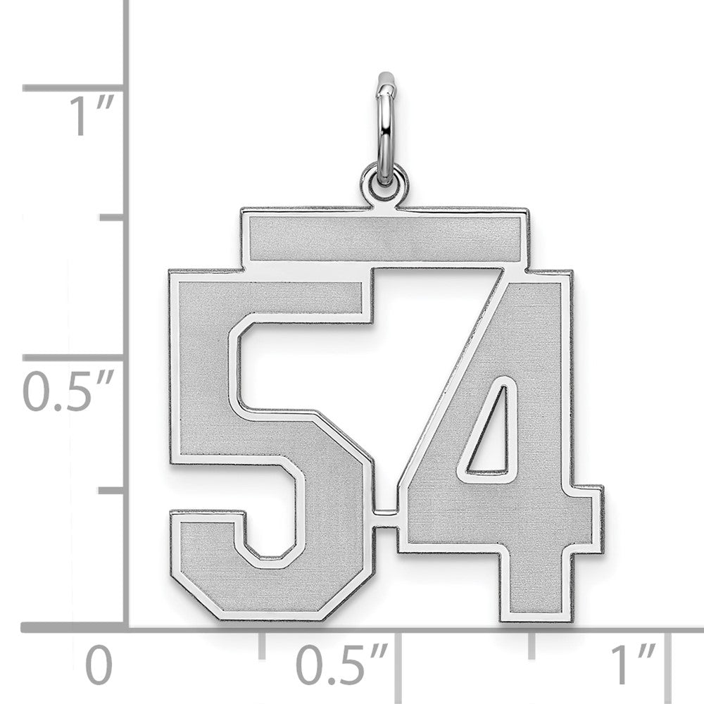 Alternate view of the Sterling Silver, Jersey Collection, Large Number 54 Pendant by The Black Bow Jewelry Co.