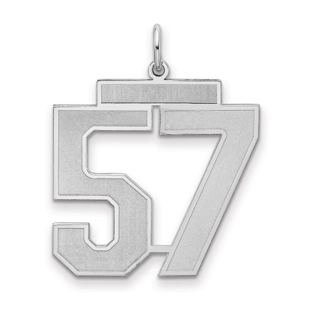 Sterling Silver, Jersey Collection, Large Number 57 Pendant - Black Bow ...