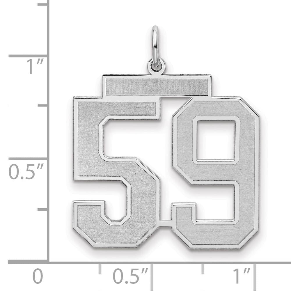 Alternate view of the Sterling Silver, Jersey Collection, Large Number 59 Pendant by The Black Bow Jewelry Co.