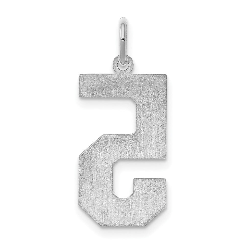 Alternate view of the Sterling Silver, Jersey Collection, Large Number 5 Pendant by The Black Bow Jewelry Co.
