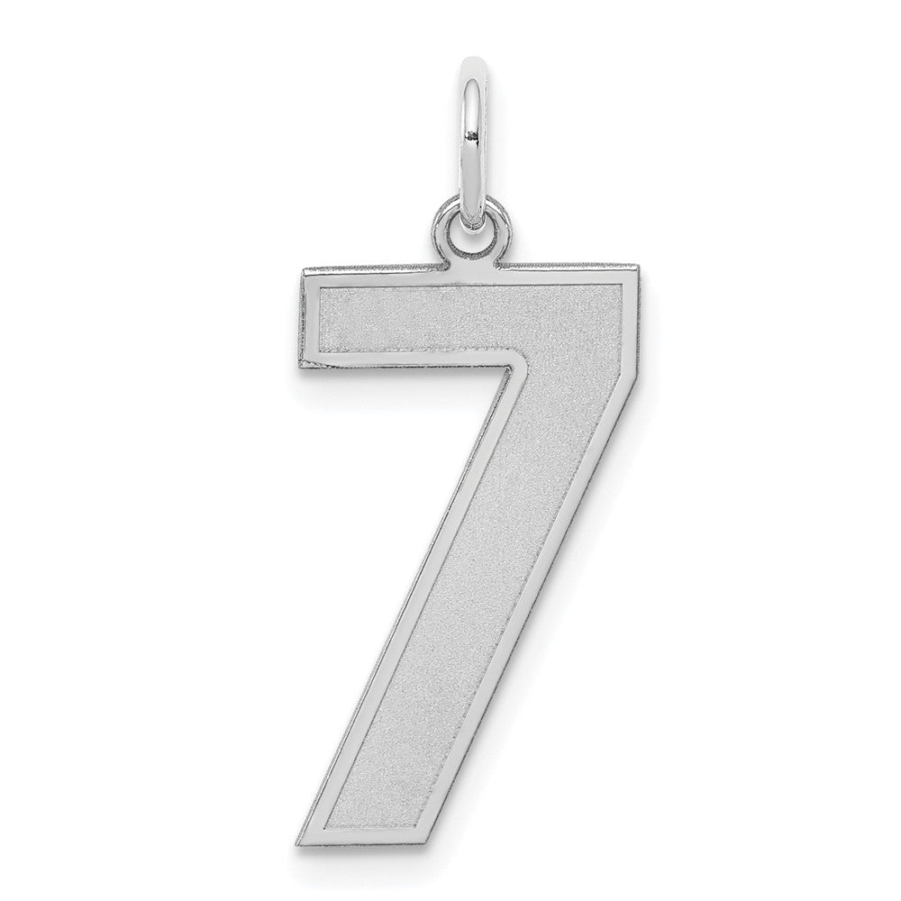 Sterling Silver, Jersey Collection, Large Number 7 Pendant, Item P28014-7 by The Black Bow Jewelry Co.