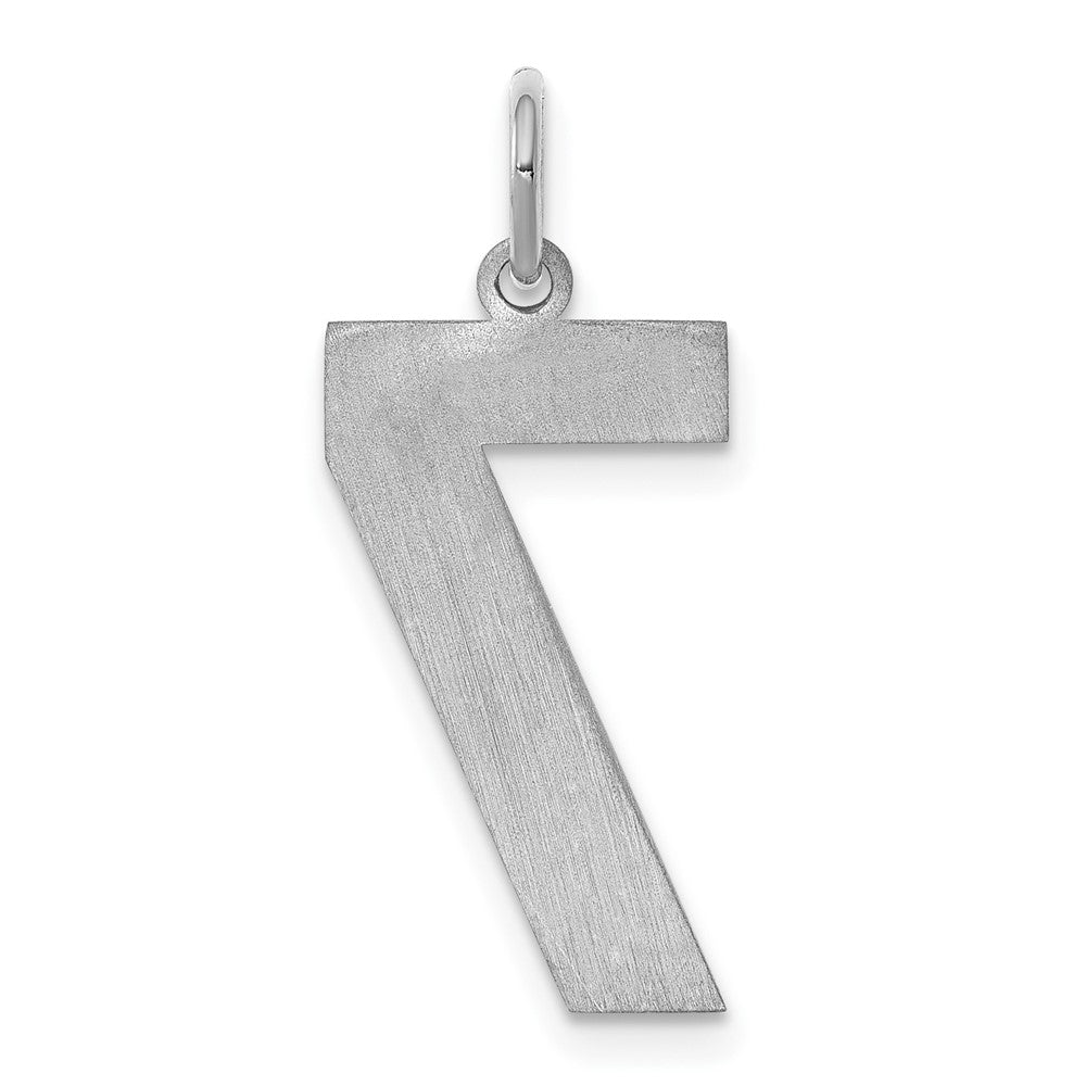 Alternate view of the Sterling Silver, Jersey Collection, Large Number 7 Pendant by The Black Bow Jewelry Co.