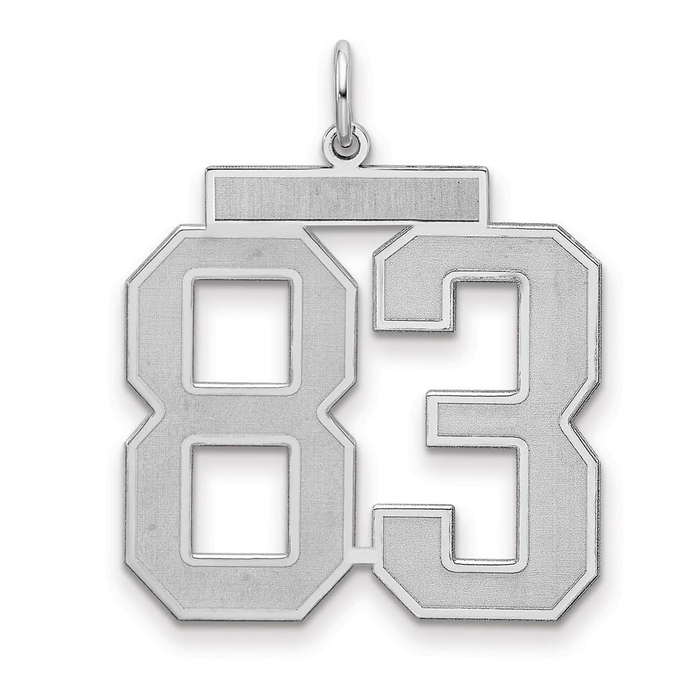 Sterling Silver, Jersey Collection, Large Number 83 Pendant, Item P28014-83 by The Black Bow Jewelry Co.