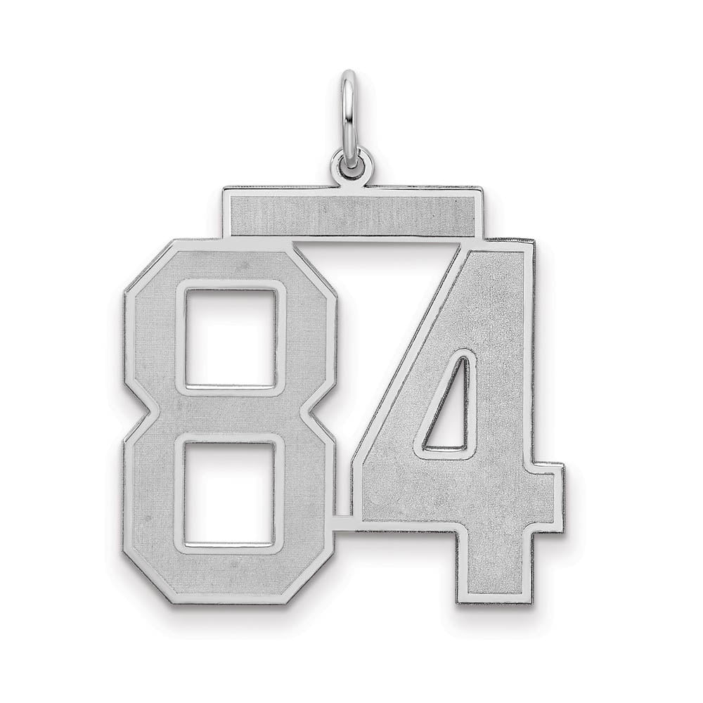 Sterling Silver, Jersey Collection, Large Number 84 Pendant, Item P28014-84 by The Black Bow Jewelry Co.