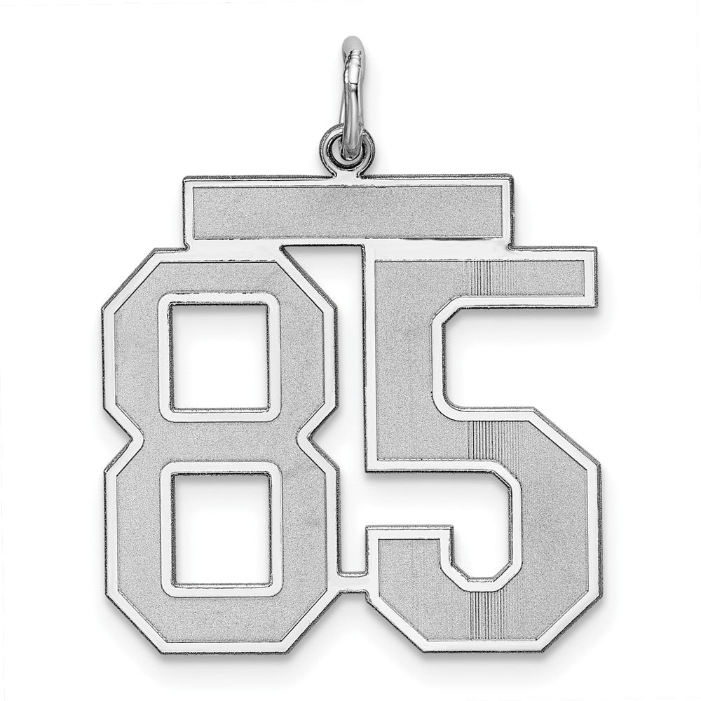 Sterling Silver, Jersey Collection, Large Number 85 Pendant, Item P28014-85 by The Black Bow Jewelry Co.
