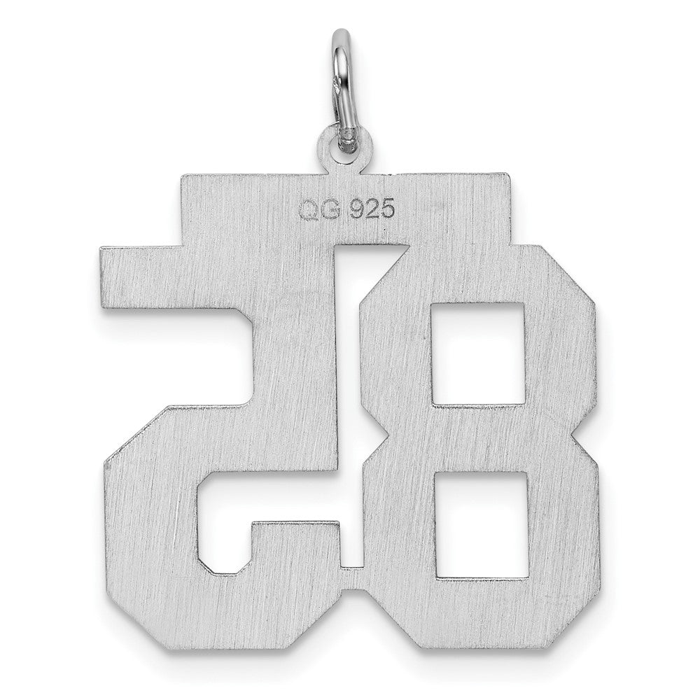 Alternate view of the Sterling Silver, Jersey Collection, Large Number 85 Pendant by The Black Bow Jewelry Co.