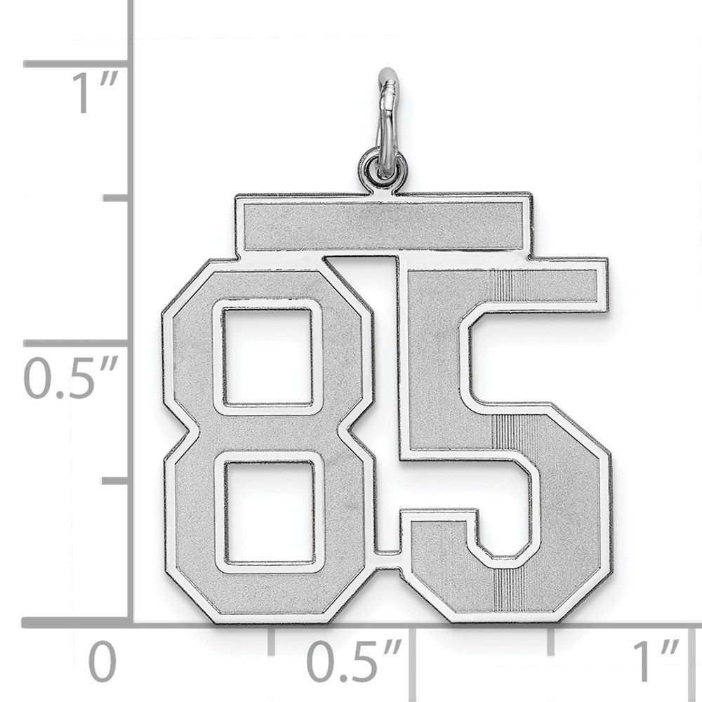 Alternate view of the Sterling Silver, Jersey Collection, Large Number 85 Pendant by The Black Bow Jewelry Co.